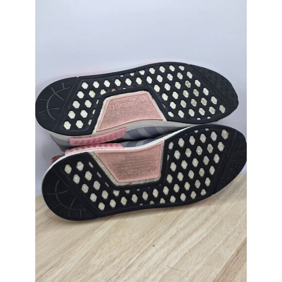 Adidas NMD R1 Boost Womens 8 Gray Pink Running Shoes Low Athletic Gym BY3058 - Picture 8 of 9
